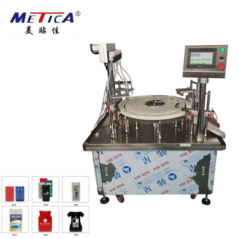 Macchina di riempimento monoblocco per bottiglie di profumi di carta di tasca 1500BPH Tipo automatico