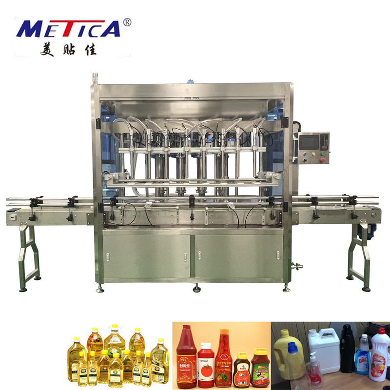 4-10 Testa di riempimento Macchina automatica di riempimento di bottiglie 304/316 in acciaio inossidabile servo-driven