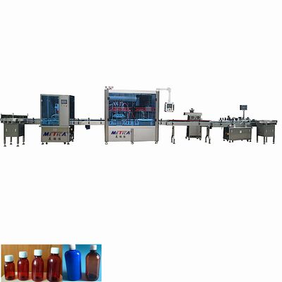 Etichettatrice automatica per sciroppi da 50-500 ml e tappatrice per riempimento di liquidi orali